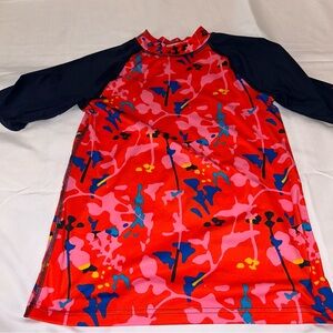 Kids Swim Rash Guard - Red and Pink